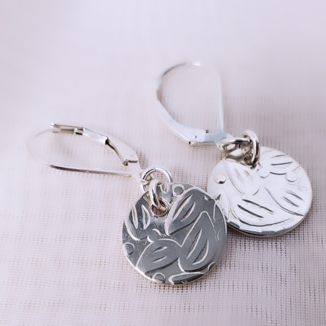 Sterling Silver Leverback Turn Over a New Leaf Earrings