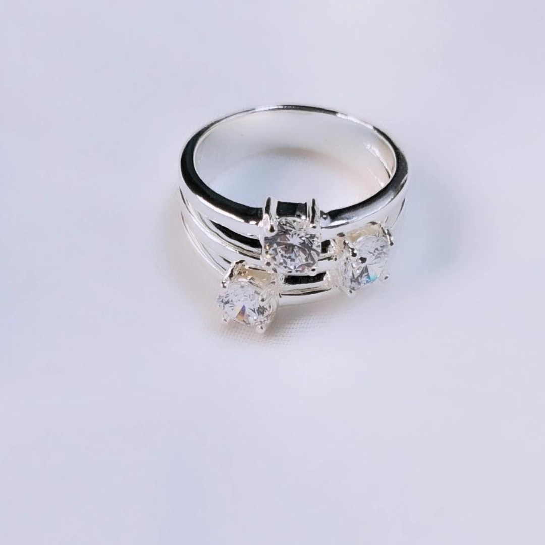 Sterling Silver Swarovski Crystal For the Love of Bling Ring