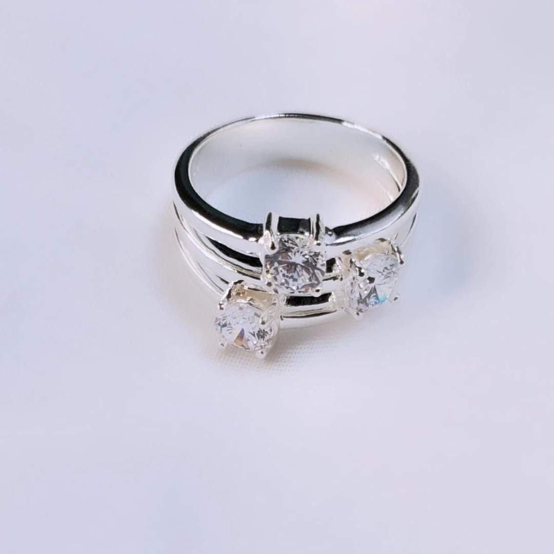 Sterling Silver Swarovski Crystal For the Love of Bling Ring