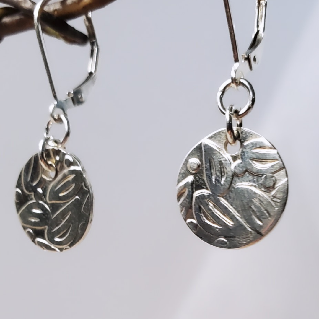 Sterling Silver Leverback Turn Over a New Leaf Earrings