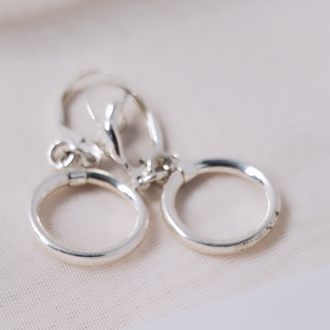 Sterling Silver Heart Circle of Love Earrings