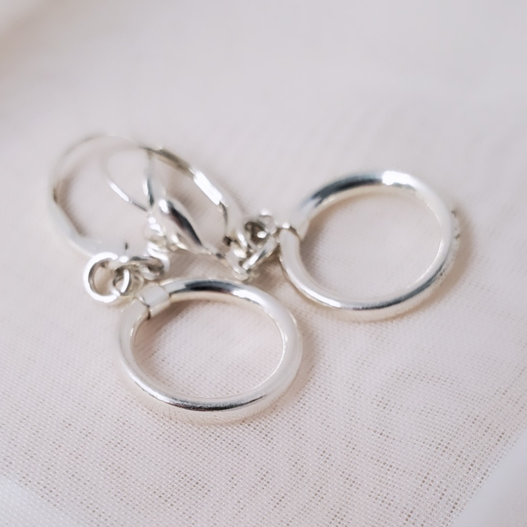 Sterling Silver Heart Circle of Love Earrings