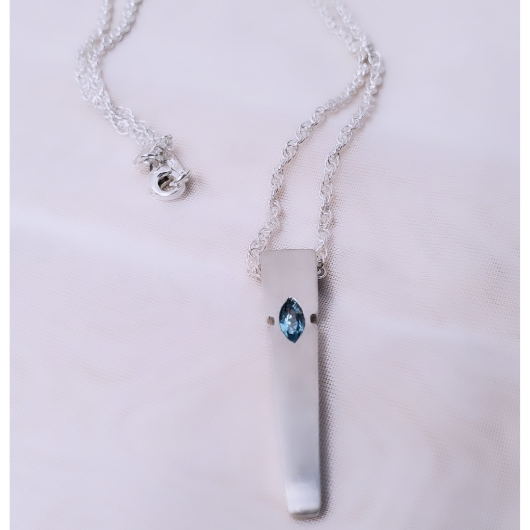 Sterling Silver and Blue Topaz Add a Little Spike to Your Life Necklace