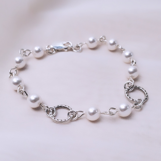 Sterling Silver and Swarovski Pearls Everyday Pearl Distinction Bracelet