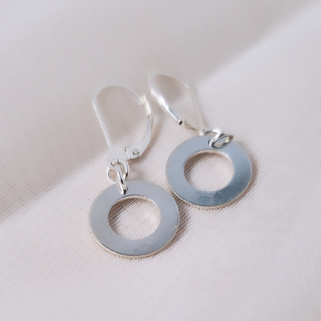 Circle of Life: Sterling Silver Leverback Earrings