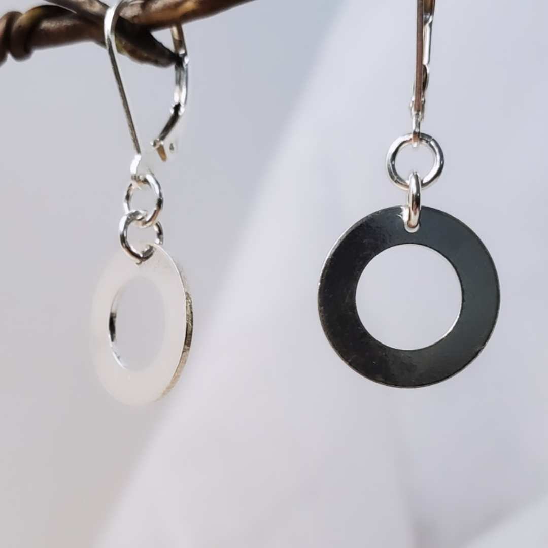 Sterling Silver Leverback Circle of Life Earrings