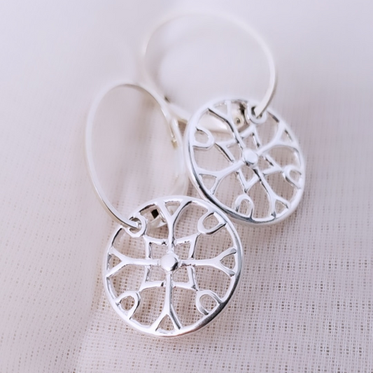 Sterling Silver Oval Leverback Stained Glass Earrings