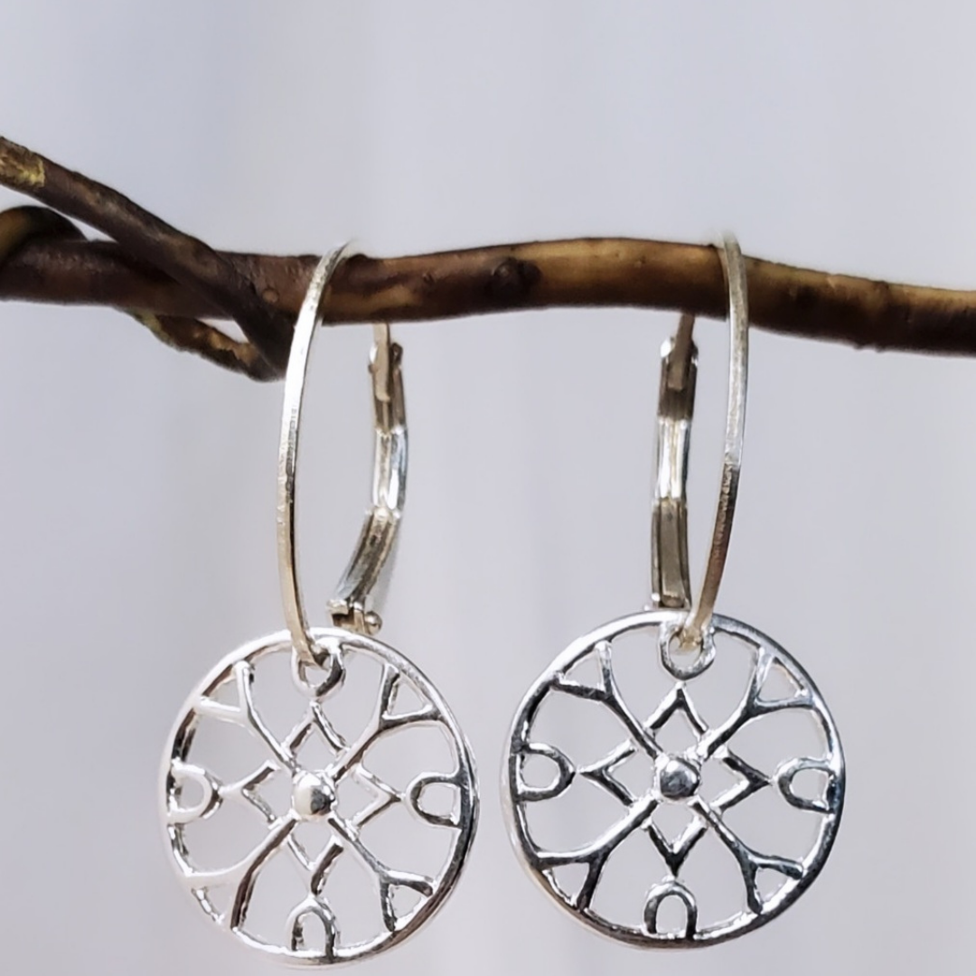 Stained Glass Inspiration: Oval Sterling Silver Leverback Earrings