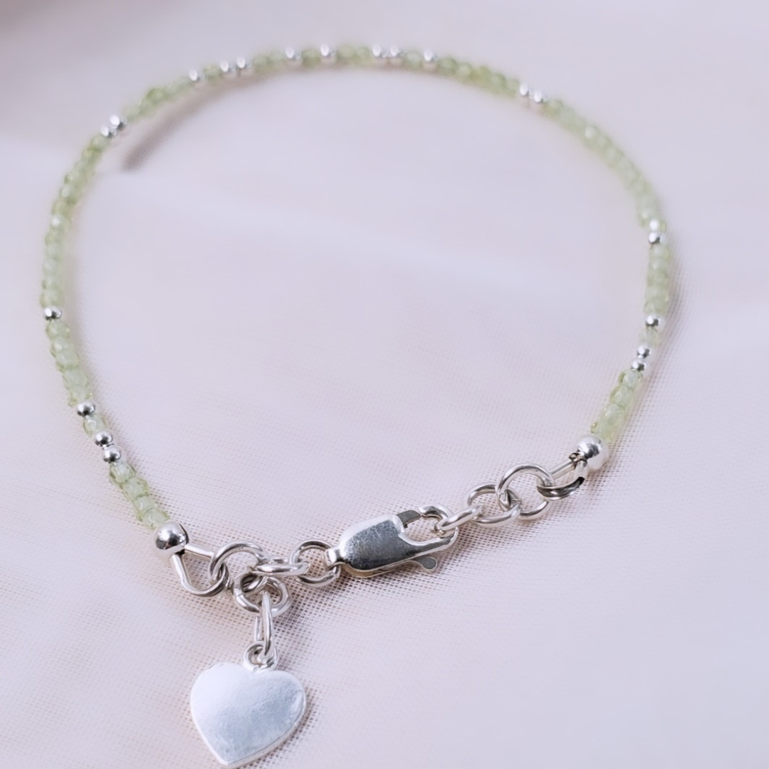 Peridot Dreams in Sterling Silver: Sunny Gemstone Bracelet