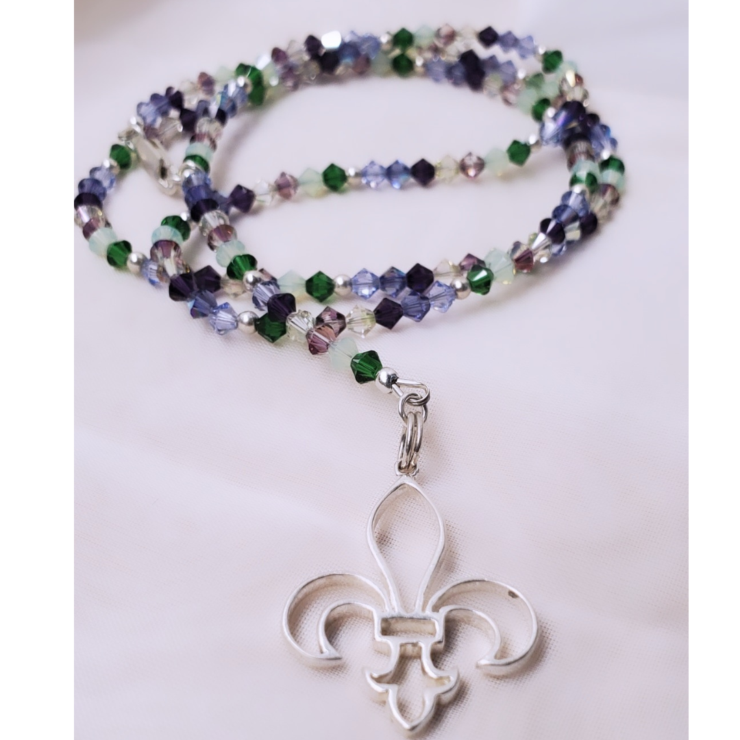 Swarovski Crystal Royale Necklace with Fleur-de-lis