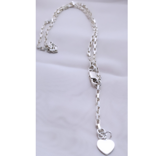 Sterling Silver Love Necklace with Heart Charm