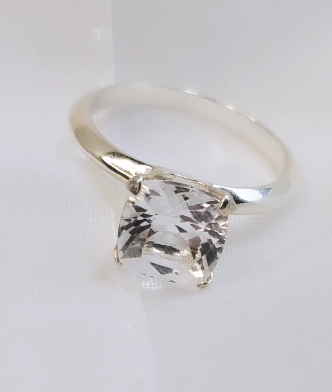 Sterling Silver Arkansas Quartz Shine Like a Diamond Ring