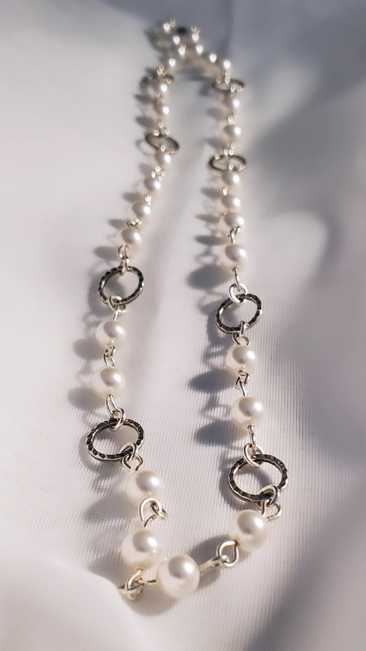 Sterling Silver and Swarovski Pearl Everyday Pearl Distinction Necklace
